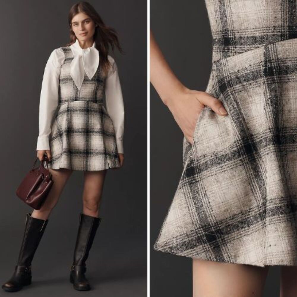 NWT Anthropologie Sleeveless Plaid Romper | 10